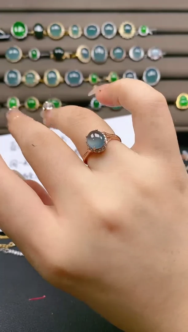 翡翠戒指银S925镶嵌1212