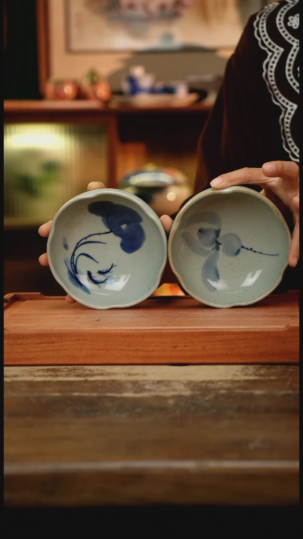 摆件景德镇纯手工釉下彩精品茶具