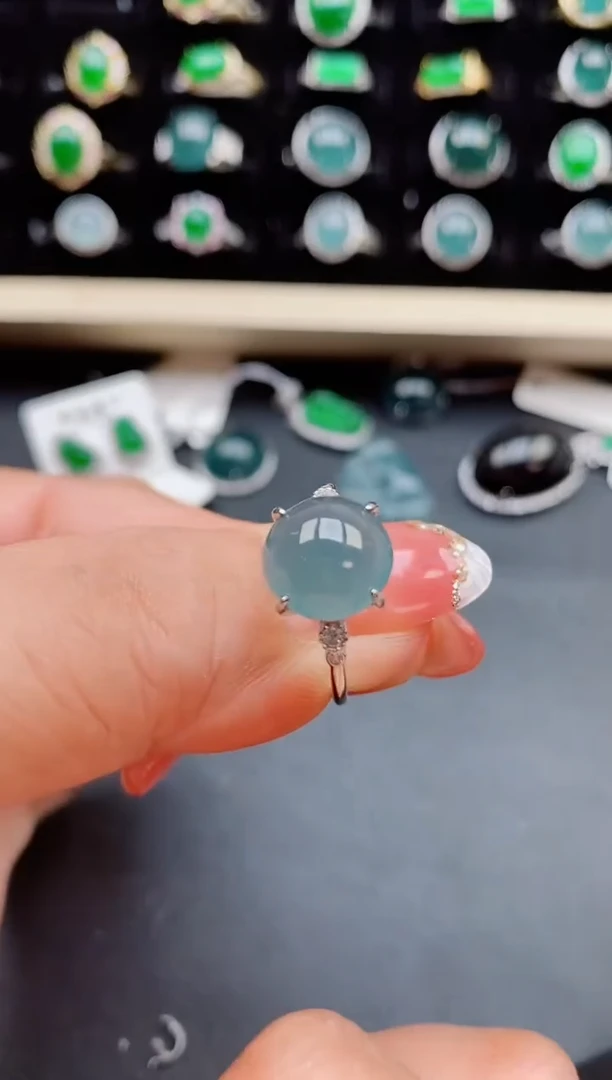 【闪购商品】翡翠戒指银S925镶嵌08505