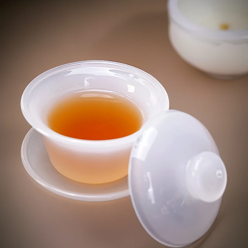 B912琉璃白色盖碗