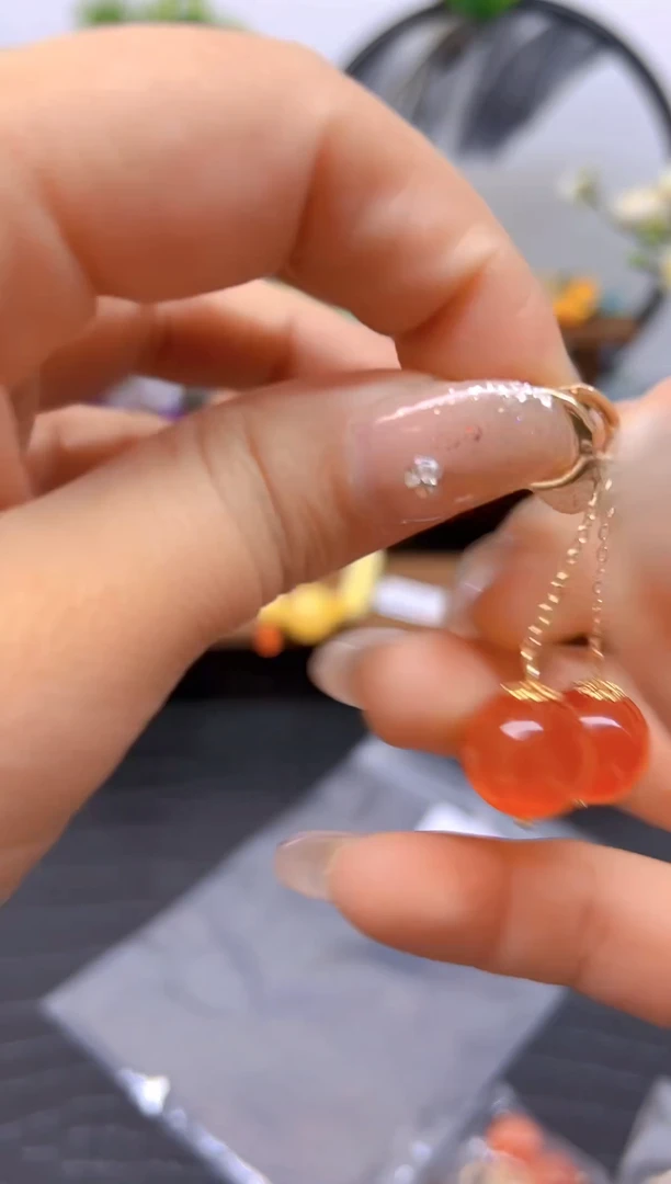 【闪购商品】碧玺猫眼耳饰14K金镶嵌耳饰E696