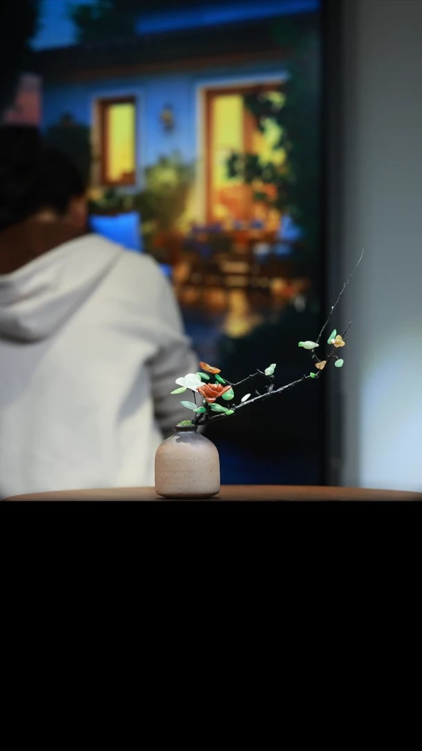 【闪购商品】定制翡翠未镶嵌翡翠组合花瓶