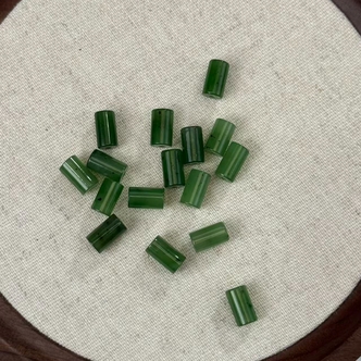 和田玉碧玉乌兰乌德直管珠【1颗】多样性发其一-HT2614