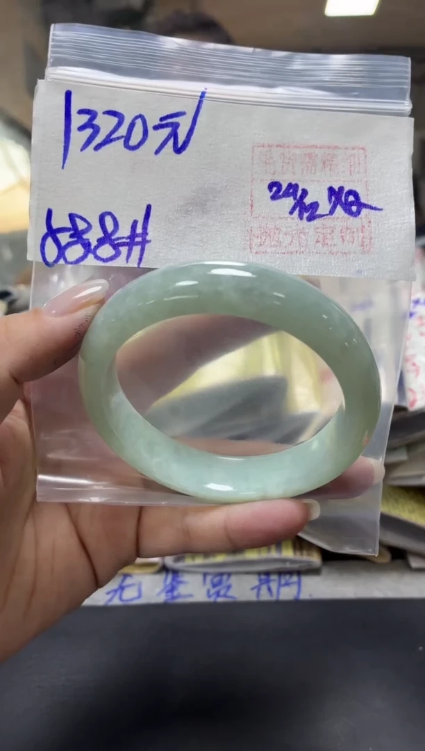 未镶嵌定制翡翠全34手镯58.8#1320元 毛货需抛光