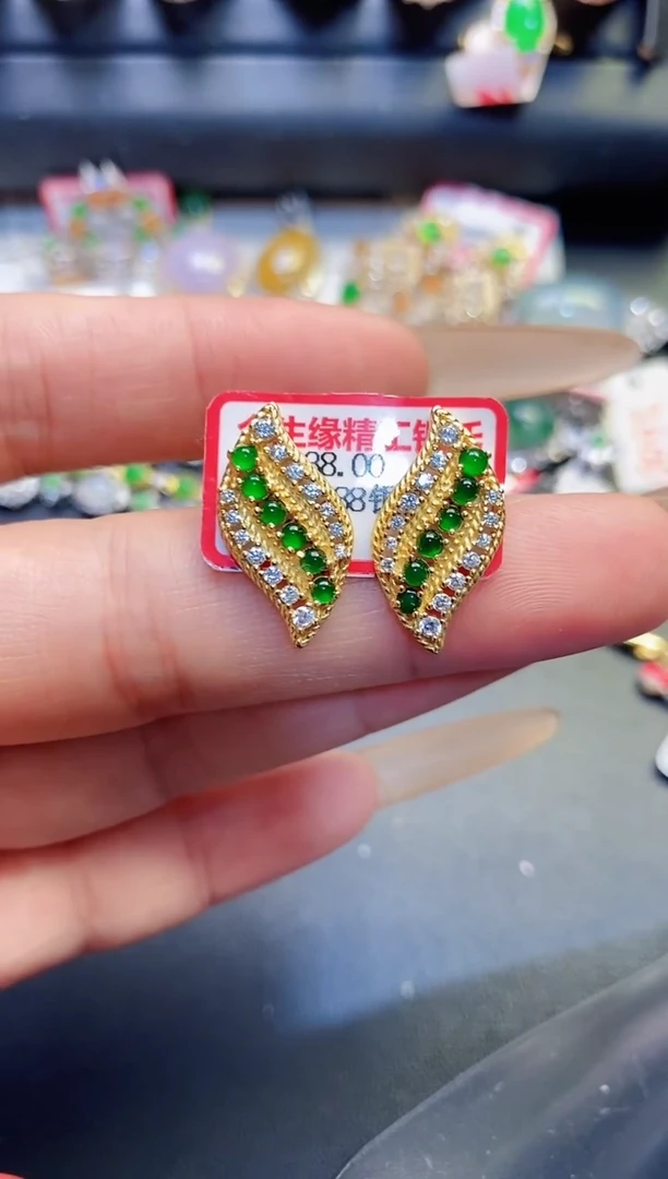银S925镶嵌戒指翡翠天然