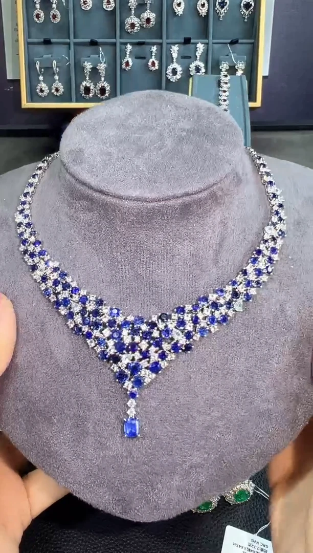 【闪购商品】蓝宝石项链18K金镶嵌项链