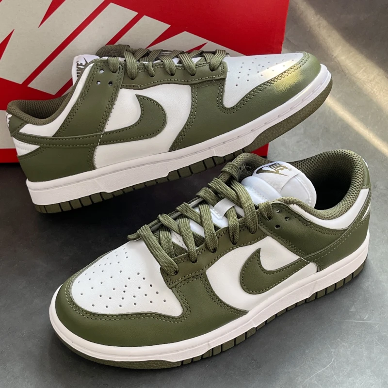 Nike耐克DUNK LOW男女运动鞋复古板鞋低帮白橄榄绿潮鞋潮流百搭