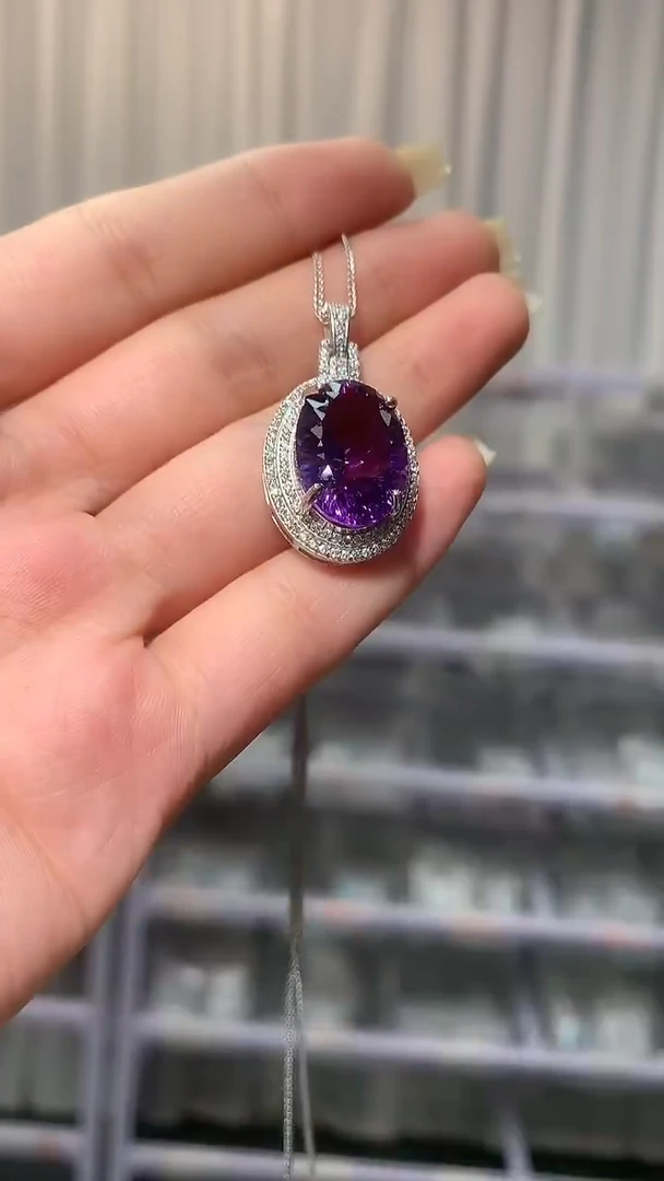 颈饰银S925镶嵌紫晶【宝石世家严选】