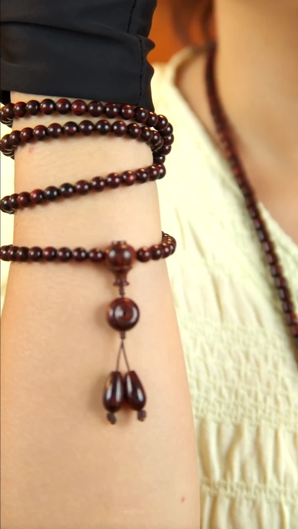 降真香手串/手链香* 海南红降土埋玉化料6*118手串