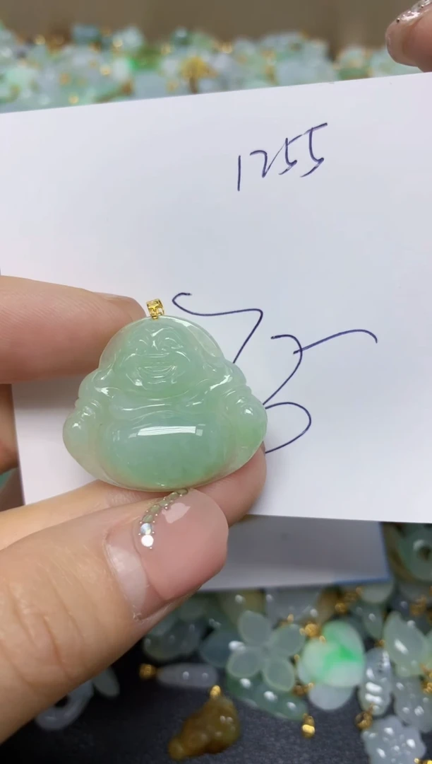 【闪购商品】翡翠挂件18K金镶嵌 天然翡翠A货