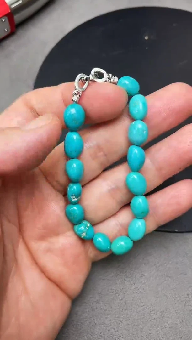 未镶嵌绿松石裸石绿松石手串