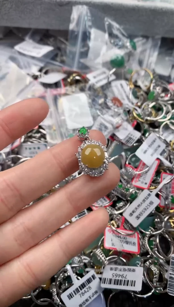 银S925镶嵌戒指翡翠1                          3