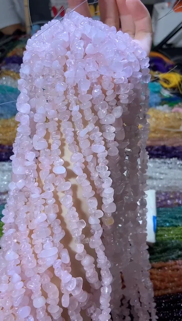 水晶珠宝半成品未镶嵌粉水晶