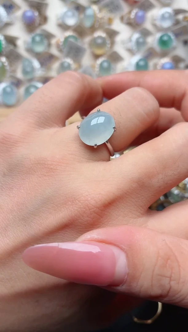 银S925镶嵌戒指翡翠.