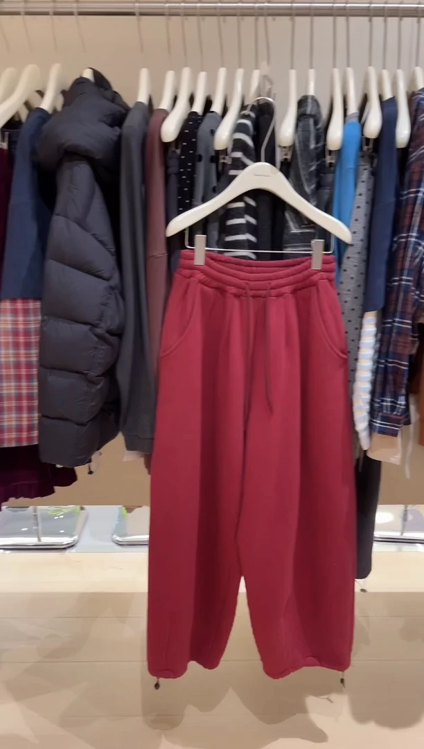 深红色卫裤 91366