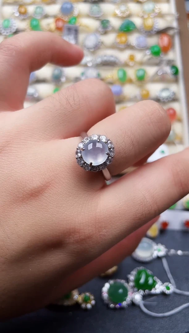 银S925镶嵌戒指翡翠142