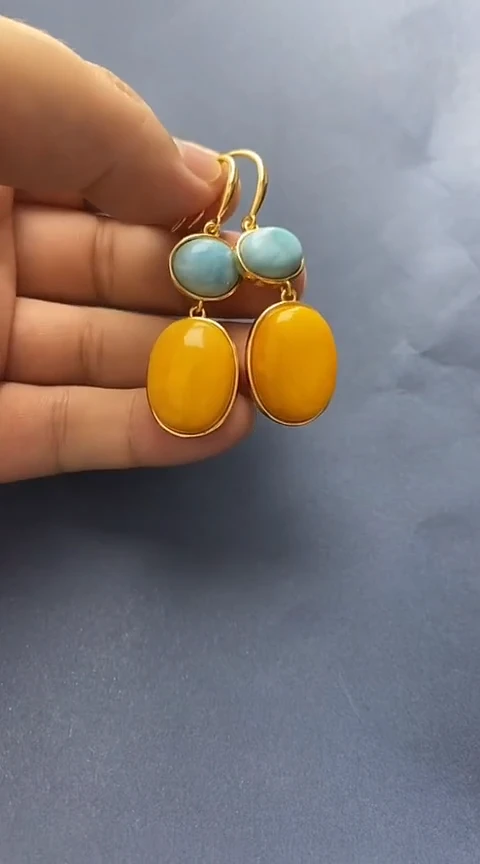 未镶嵌琥珀裸石耳坠