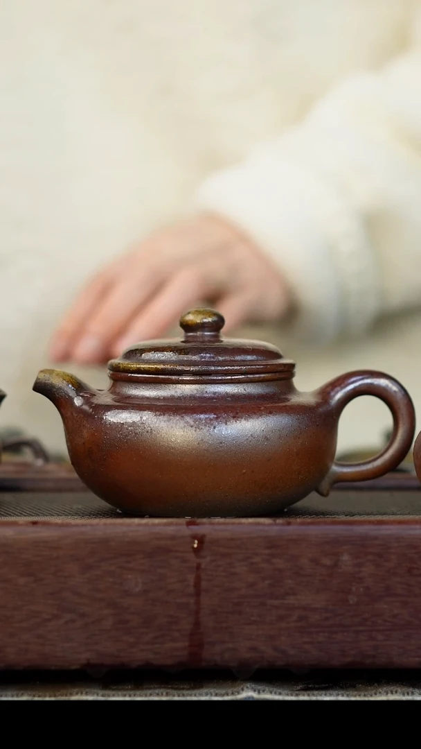 茶壶紫砂柴烧紫砂 天青仿古270cc