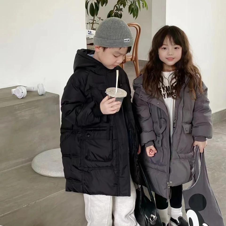 【源头厂家-羽绒服】新国标儿童白鸭绒羽绒服童装冬款保暖长款60029