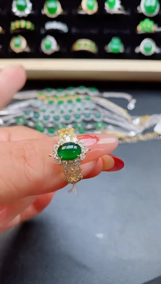 【闪购商品】翡翠戒指银S925镶嵌5080550