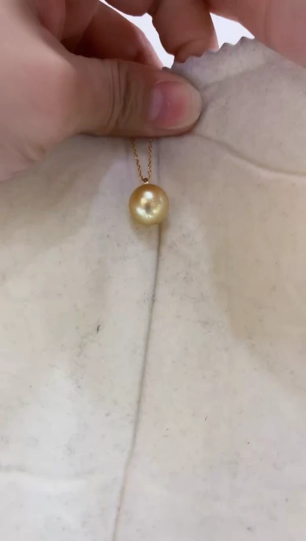 【闪购商品】海水珍珠吊坠(赠链)18K金镶嵌金珠吊坠