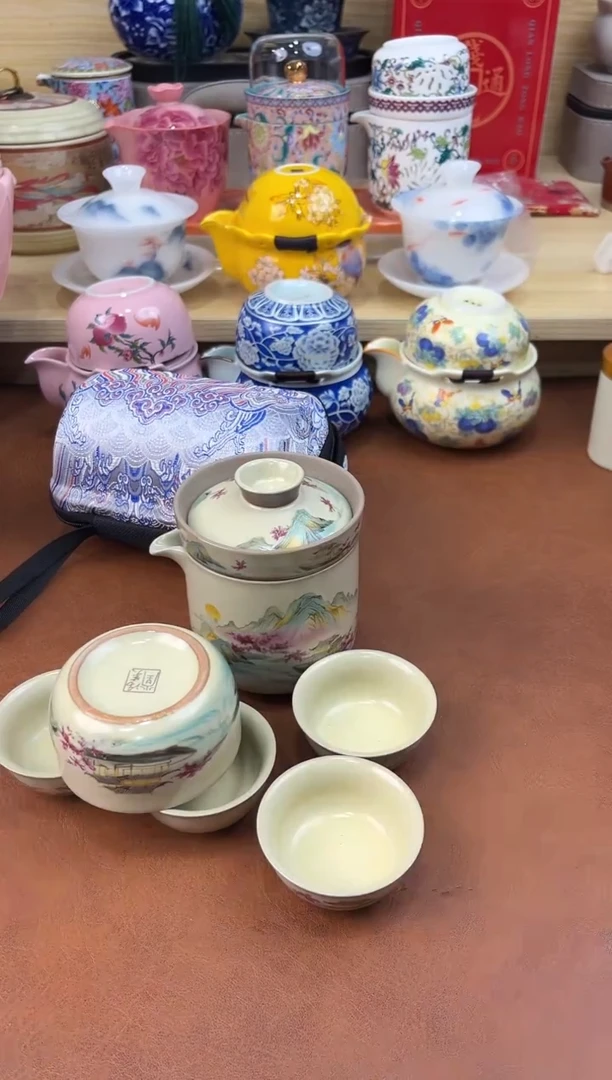 陶陶瓷茶具摆件旅行套组
