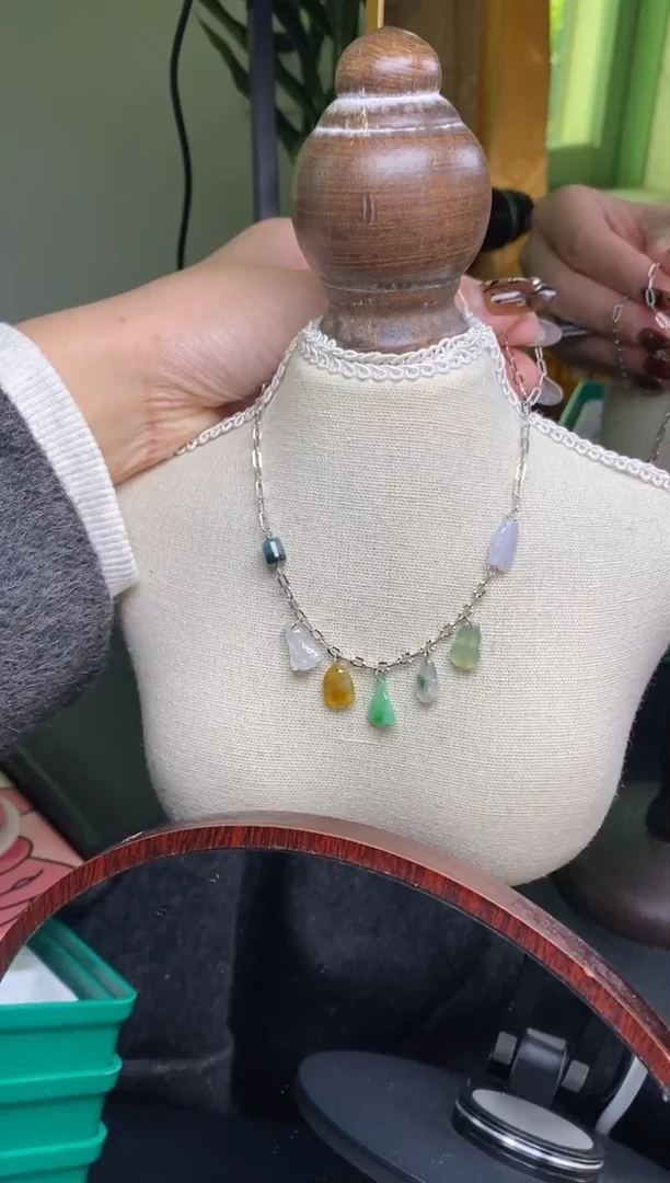 颈饰银S925镶嵌翡翠19468