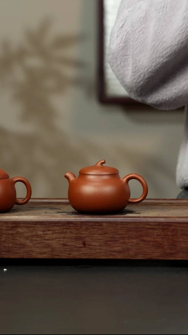 紫砂茶壶朱泥 矮茄瓜 季茗堂