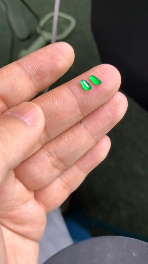 翡翠未镶嵌颈饰随型一对