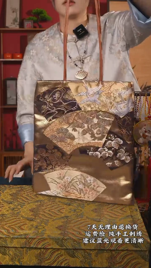 织绣121非遗唐锦纯手工托特包
