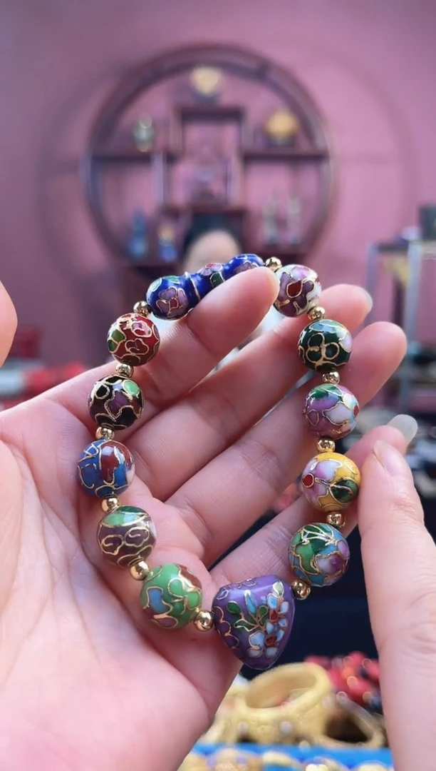 非遗 景泰蓝手串 1.2 多宝福豆