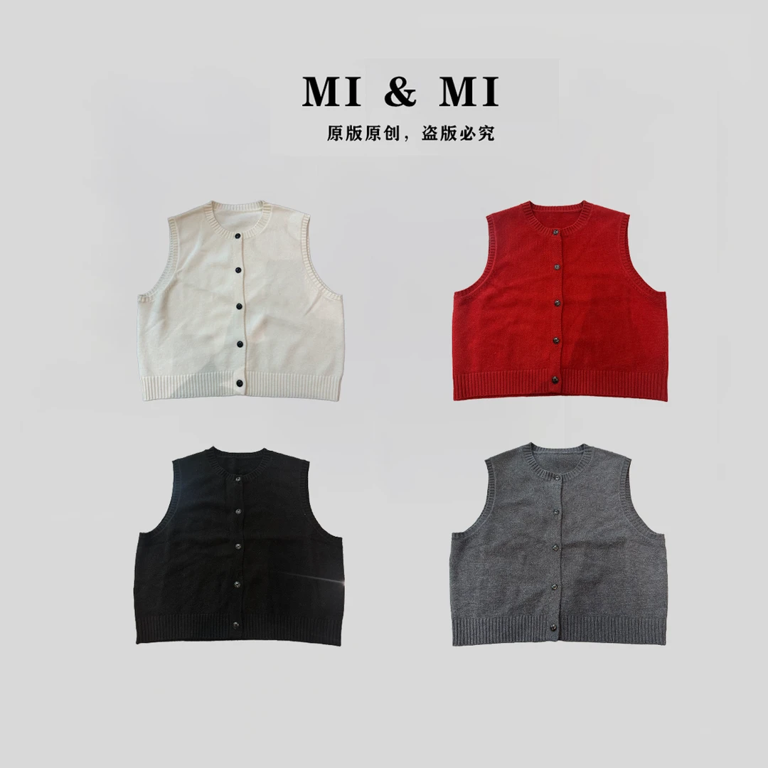 【米米私服】 2025年新款百搭休闲无袖毛衣针织马甲开衫 2502-280