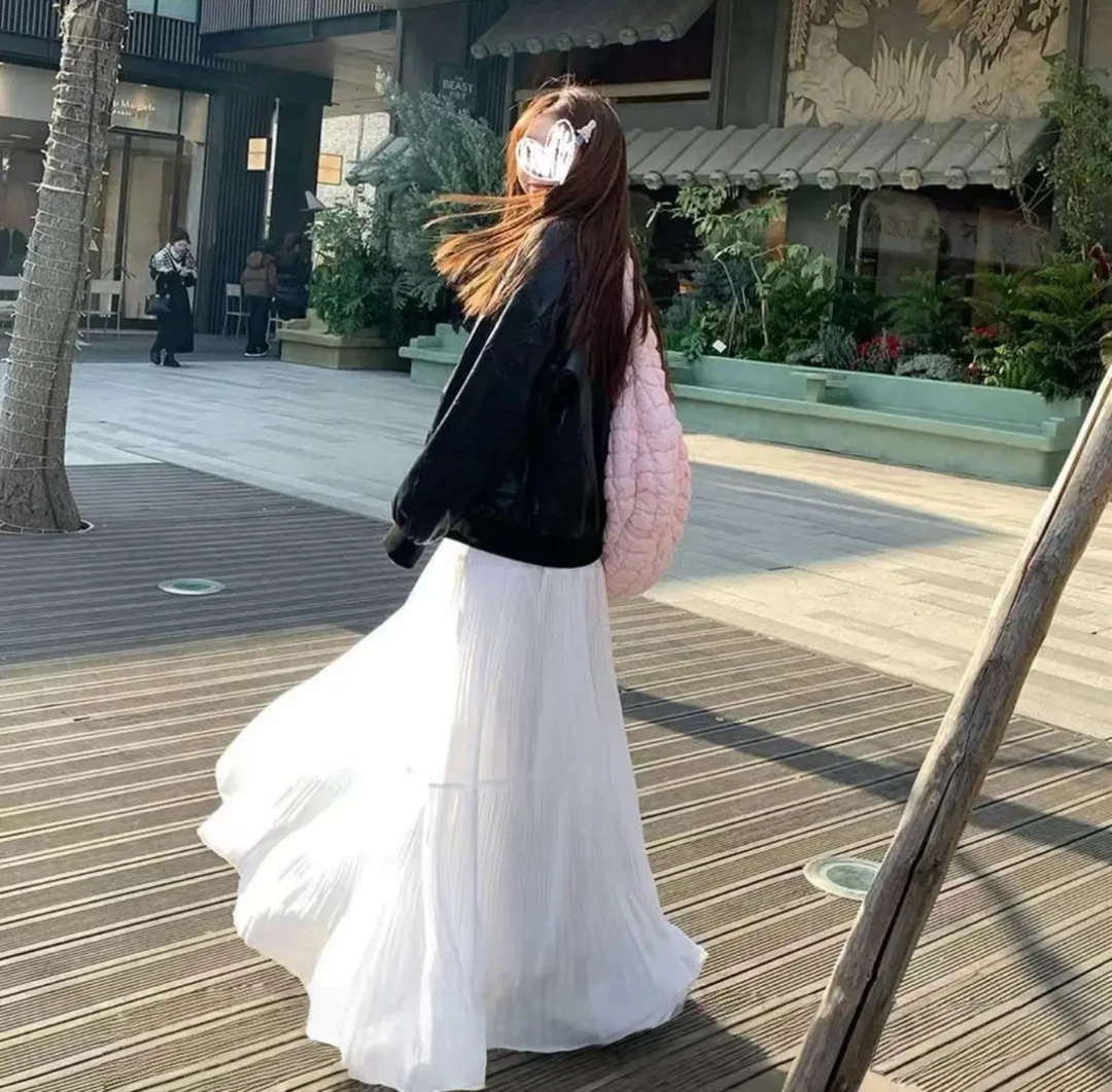 公主风半身裙时尚高腰A字温柔风O型中长款夏季长裙