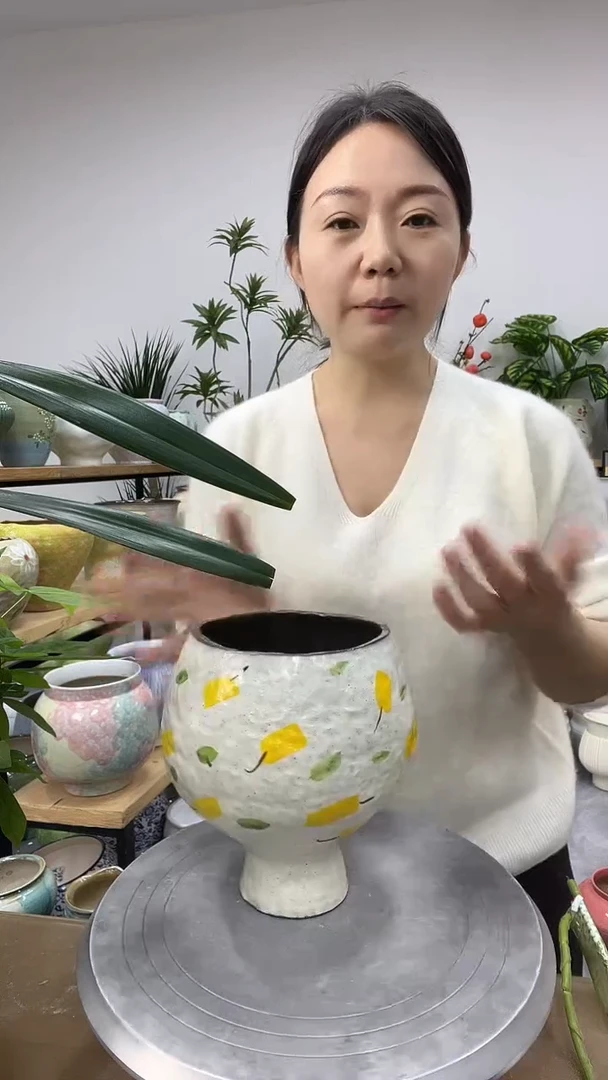 9.8陶瓷花盆直播链接高.     18 口12