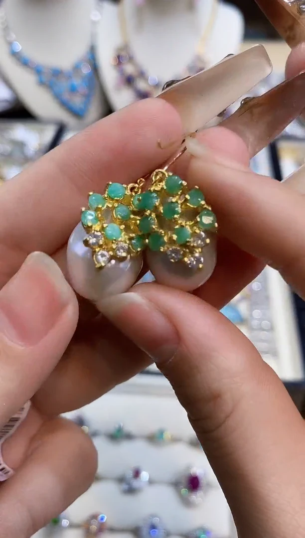 银S925镶嵌耳饰海水珍珠  楚楚珠宝中古甄选不退换