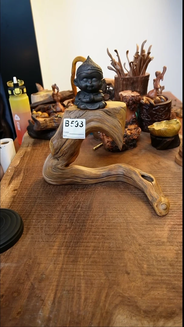 冰***～B593鹰瞳手作硬木工艺摆台