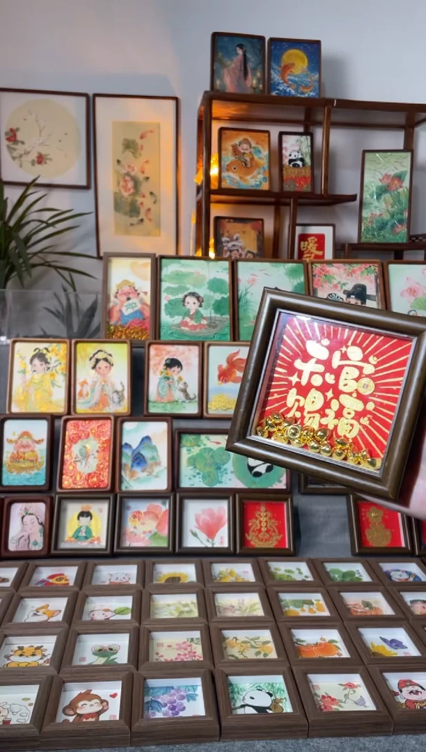 【闪购商品】国画【天官赐福】手绘国画摆台挂画