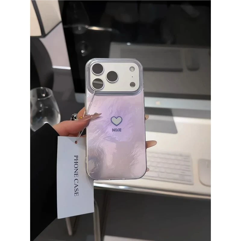 小众简约晕染爱心漩涡壳适用苹果17/16少女心mate70女款Pura80软