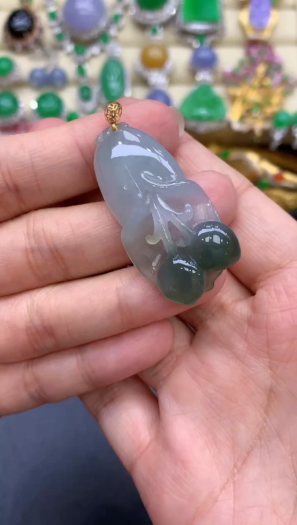 颈饰18K金镶嵌翡翠88-中国好珍宝