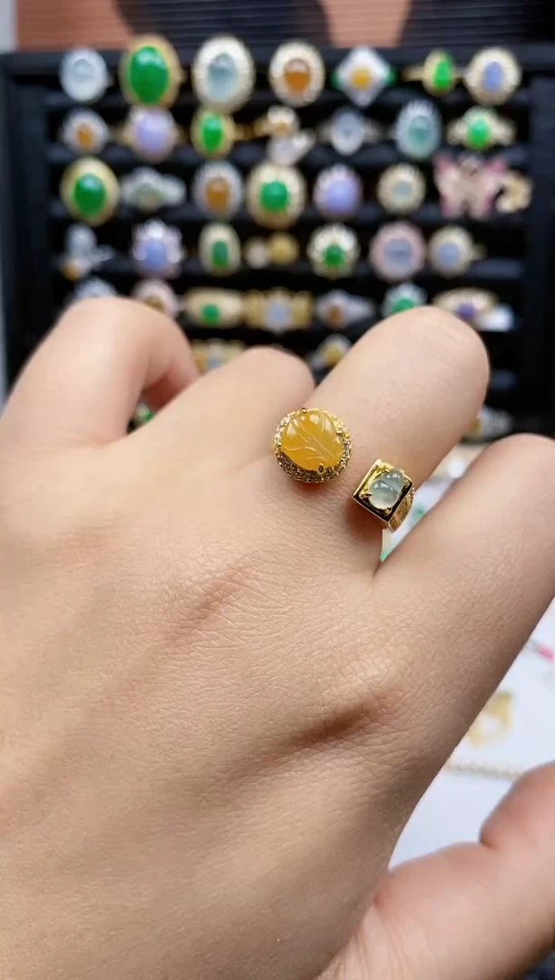 银S925镶嵌戒指翡翠425