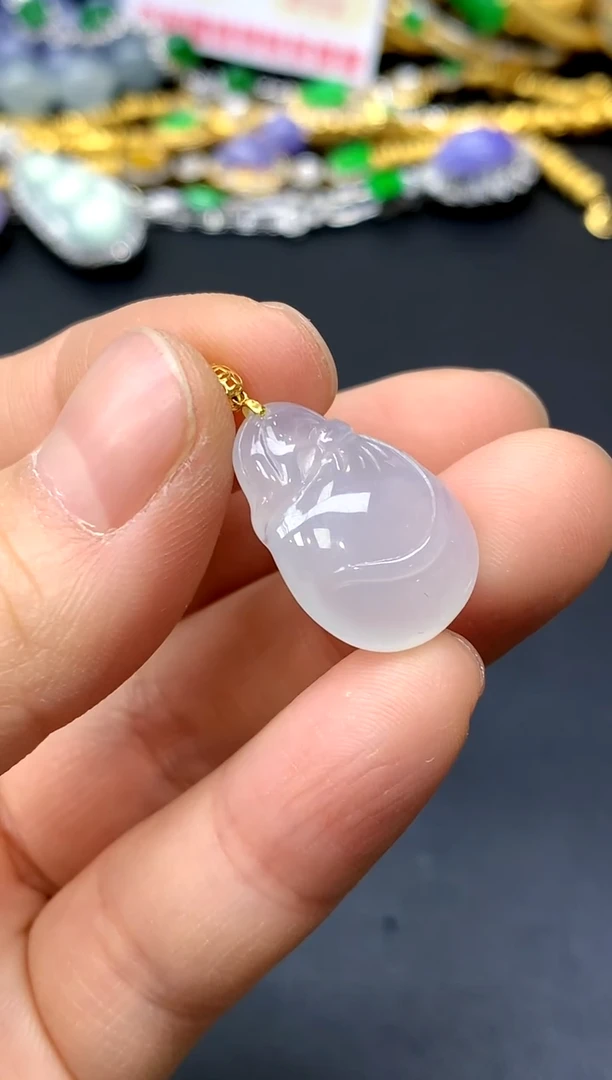 颈饰18K金镶嵌翡翠143-中国好珍宝