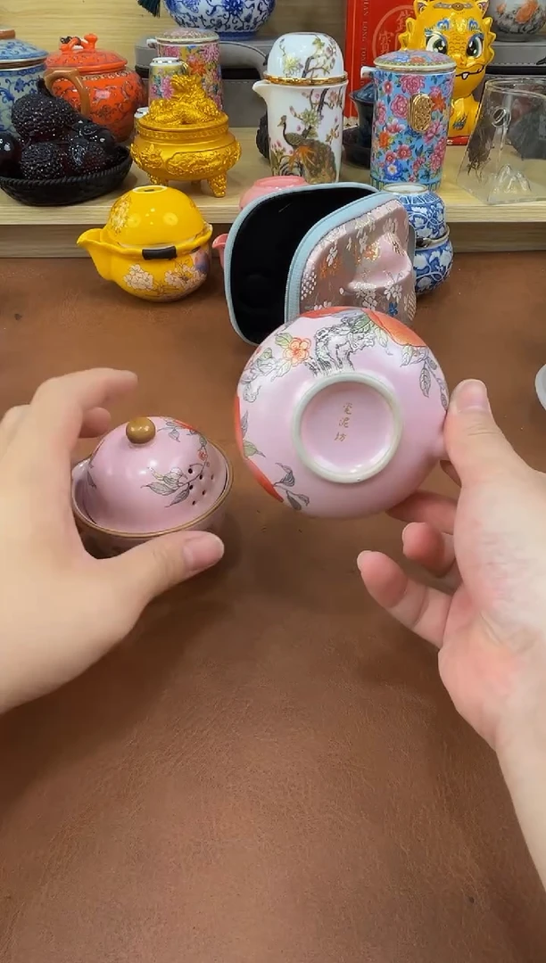 陶瓷茶具摆件旅行套组