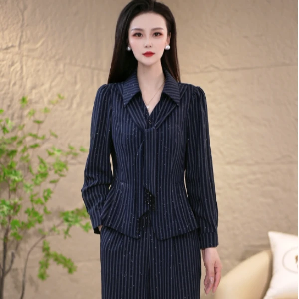 2025秋季新款气质优雅时尚大方设计感轻奢高贵收腰显瘦两件套套装