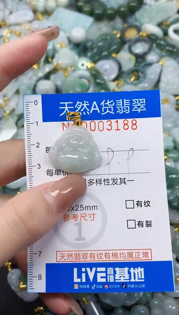 颈饰未镶嵌翡翠净货挂件-3188
