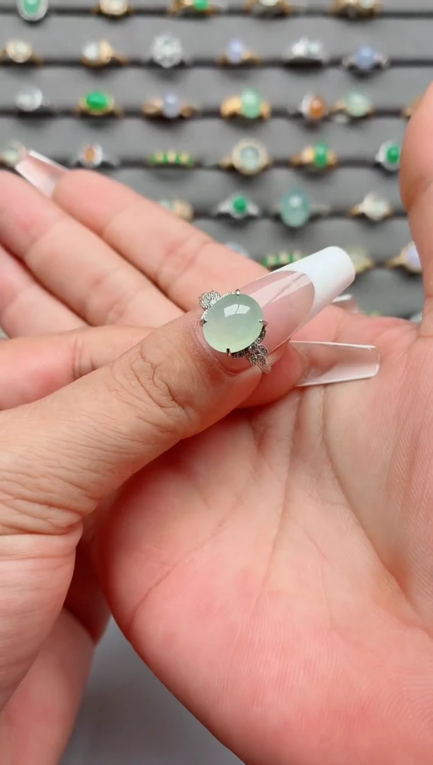 银S925镶嵌戒指翡翠.