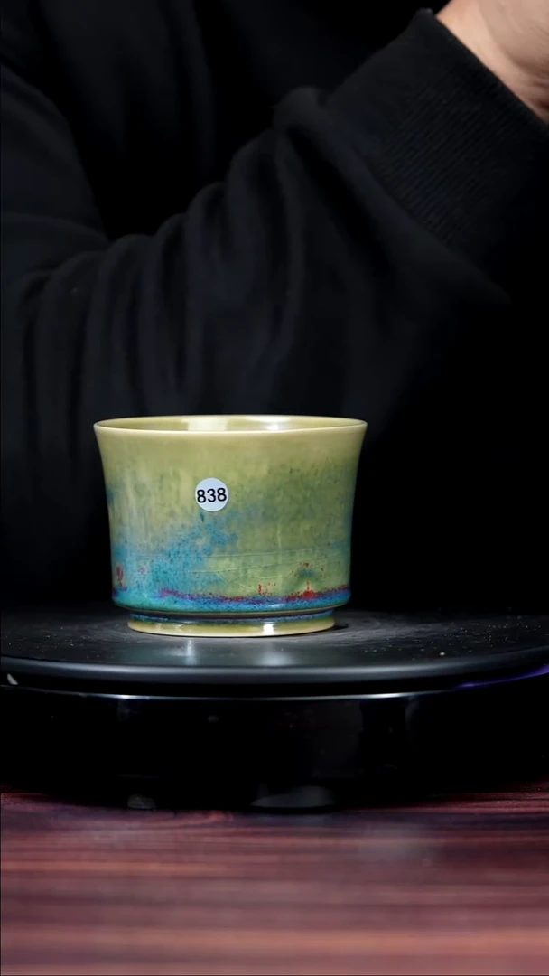 杯子瓷838#盼龙窑一级品原矿钧瓷马蹄杯