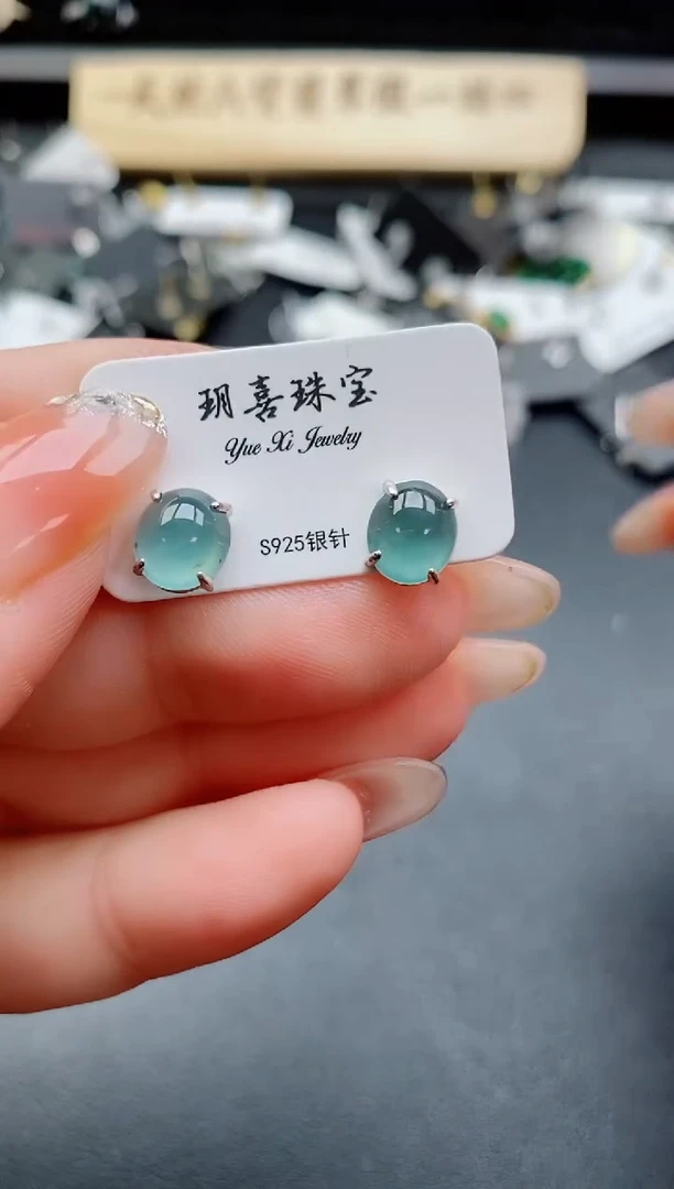 银S925镶嵌戒指翡翠1