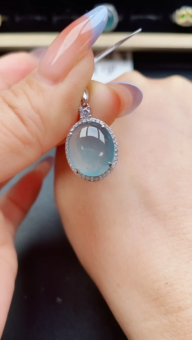 翡翠银S925镶嵌吊坠(赠链)1321