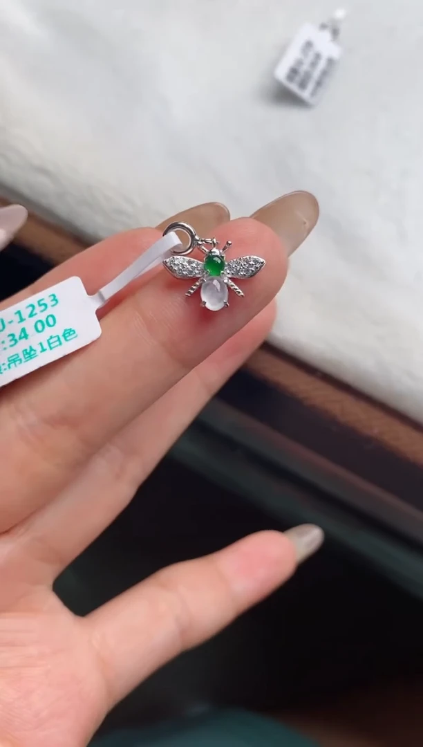 银S925镶嵌戒指翡翠天然A货翡翠