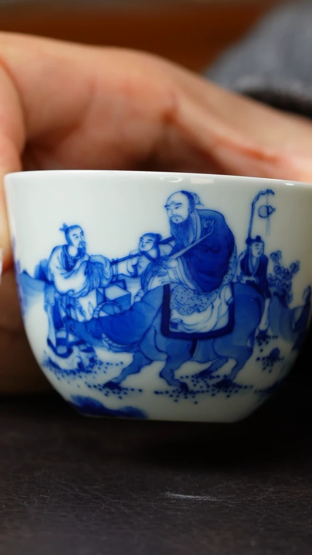 【闪购商品】青花人物老子出关小杯